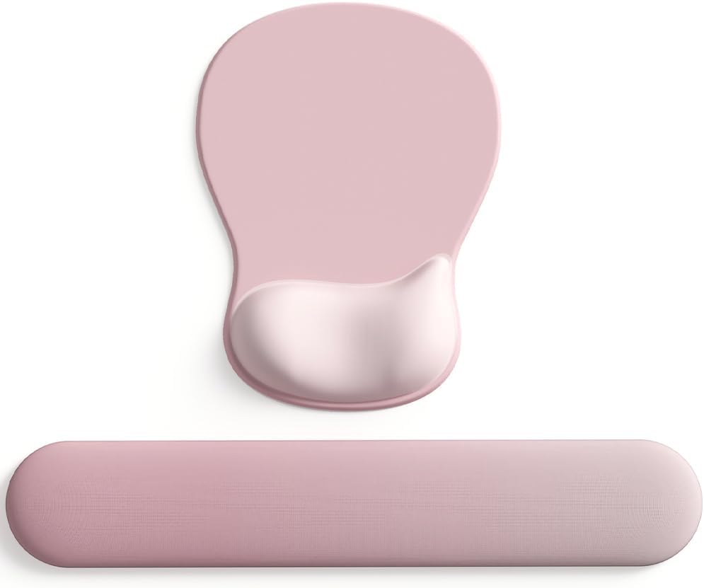 DEMON CHEST ErgoComfort Gel Wrist Rest Mouse Pad-Ergonomic Office Mousepad with Wrist Support-Non-Slip. Design Desk Accessories Mat for Home&Game Decor (02Pink Serenity)