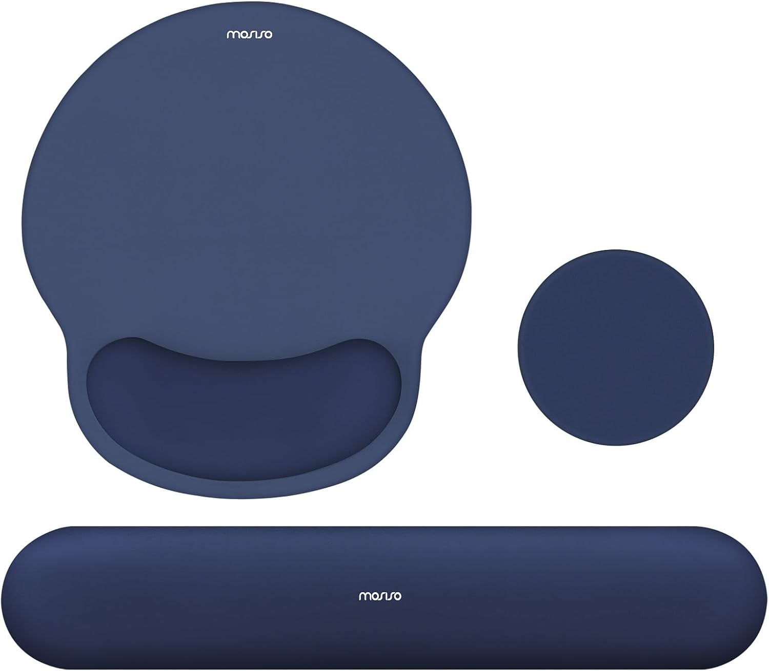MOSISO Wrist Rest Support for Mouse Pad&Keyboard Set. Circle Curved Ergonomic Mousepad&Coaster Non-Slip Base Home/Office Pain Relief&Easy Typing Pad with Soft Cloth&Silicone Lining. Antique Green