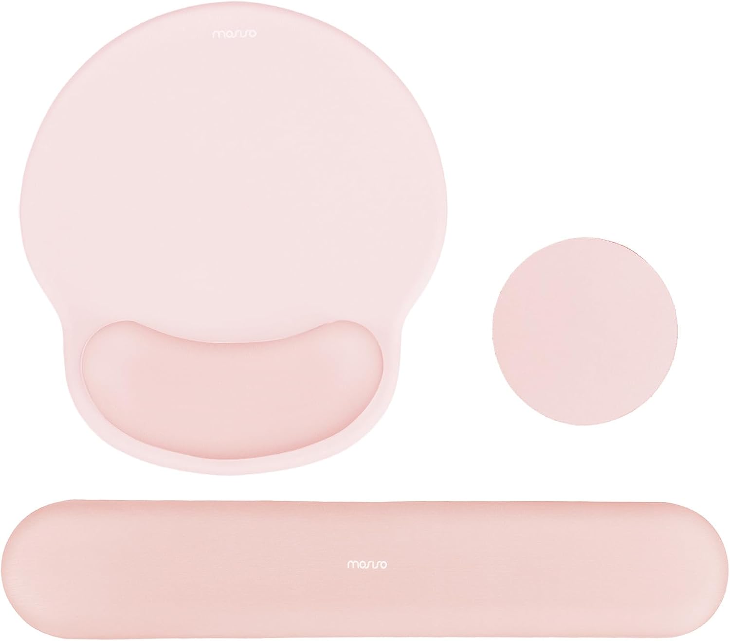 MOSISO Wrist Rest Support for Mouse Pad&Keyboard Set. Circle Curved Ergonomic Mousepad&Coaster Non-Slip Base Home/Office Pain Relief&Easy Typing Pad with Soft Cloth&Silicone Lining. Antique Green