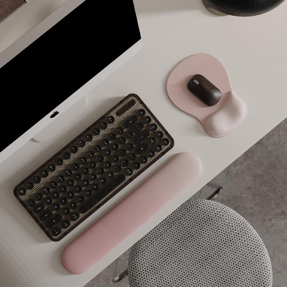 DEMON CHEST ErgoComfort Gel Wrist Rest Mouse Pad-Ergonomic Office Mousepad with Wrist Support-Non-Slip. Design Desk Accessories Mat for Home&Game Decor (02Pink Serenity)