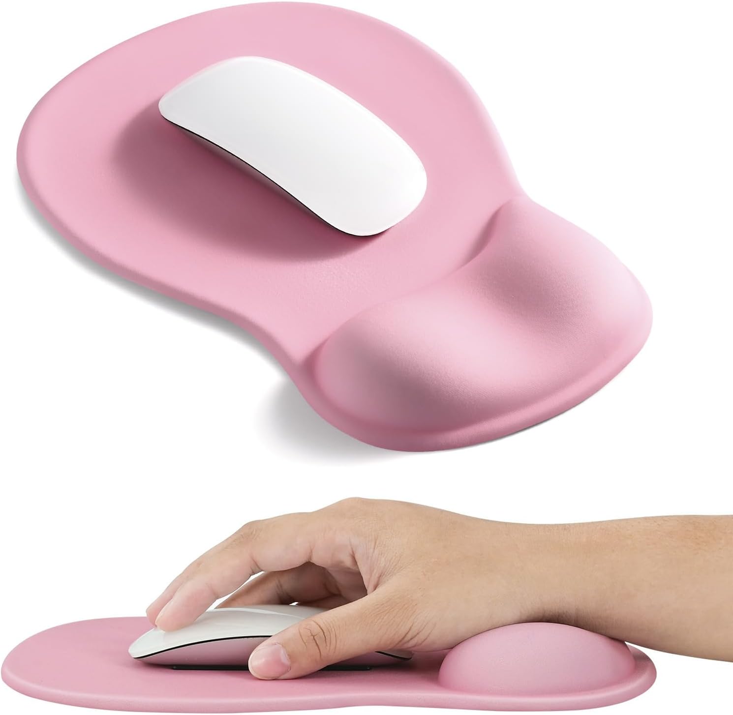 EooCoo Ergonomic Mouse Pad with Gel Wrist Rest Support Middle Concave Design. Relieve Wrist Pain Mousepad. Non-Slip Base for Laptop. Computer. Office Desk Accessories. Carpal Tunnel Syndrome