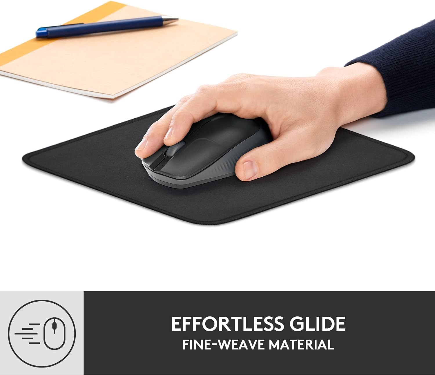 Logitech Mouse Pad - Studio Series. Computer Mouse Mat with Anti-Slip Rubber Base. Easy Gliding. Spill-Resistant Surface. Durable Materials. Portable. in a Fresh Modern Design. Graphite
