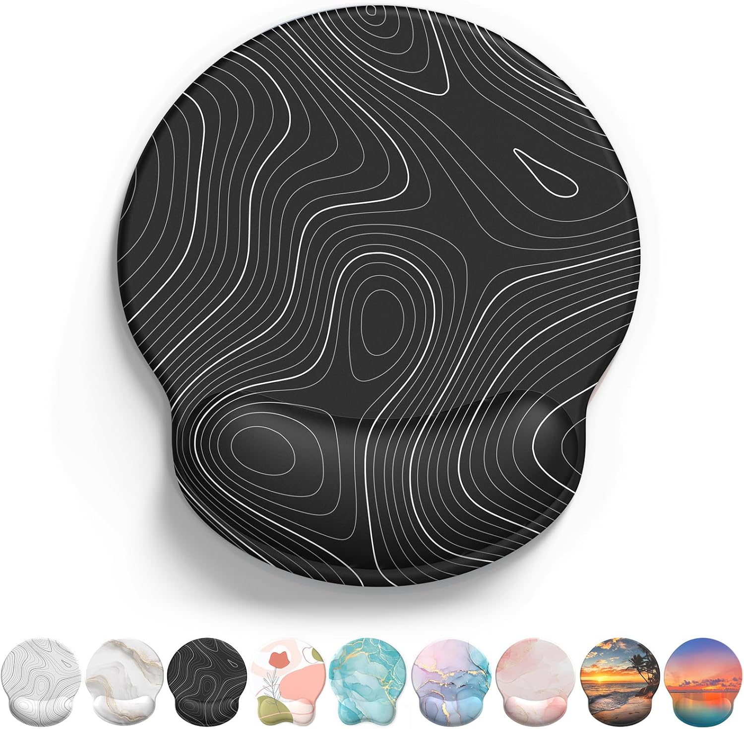 eulps Mouse Pad with Wrist Rest. Comfortable Computer Mousepad with Gel Wrist Support Smooth Surface and Non-Slip PU Base for Pain Relief. Laptop. Office & Home (Rose)